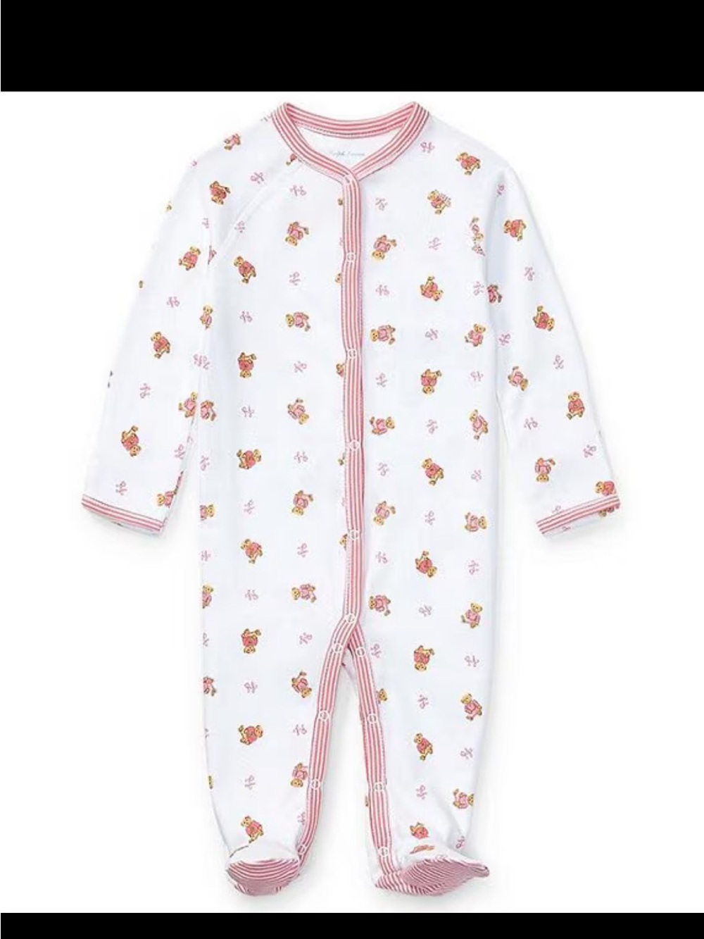 Baby Girls Long Sleeves Polo Bear Footie Coverall - Size 3m